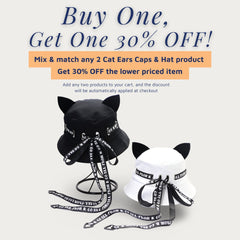 Gothic Ribbon Cat Ear Bucket Hat