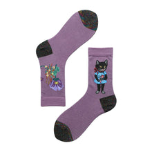 Load image into Gallery viewer, Forest Cat Fairy Jacquard Socks

