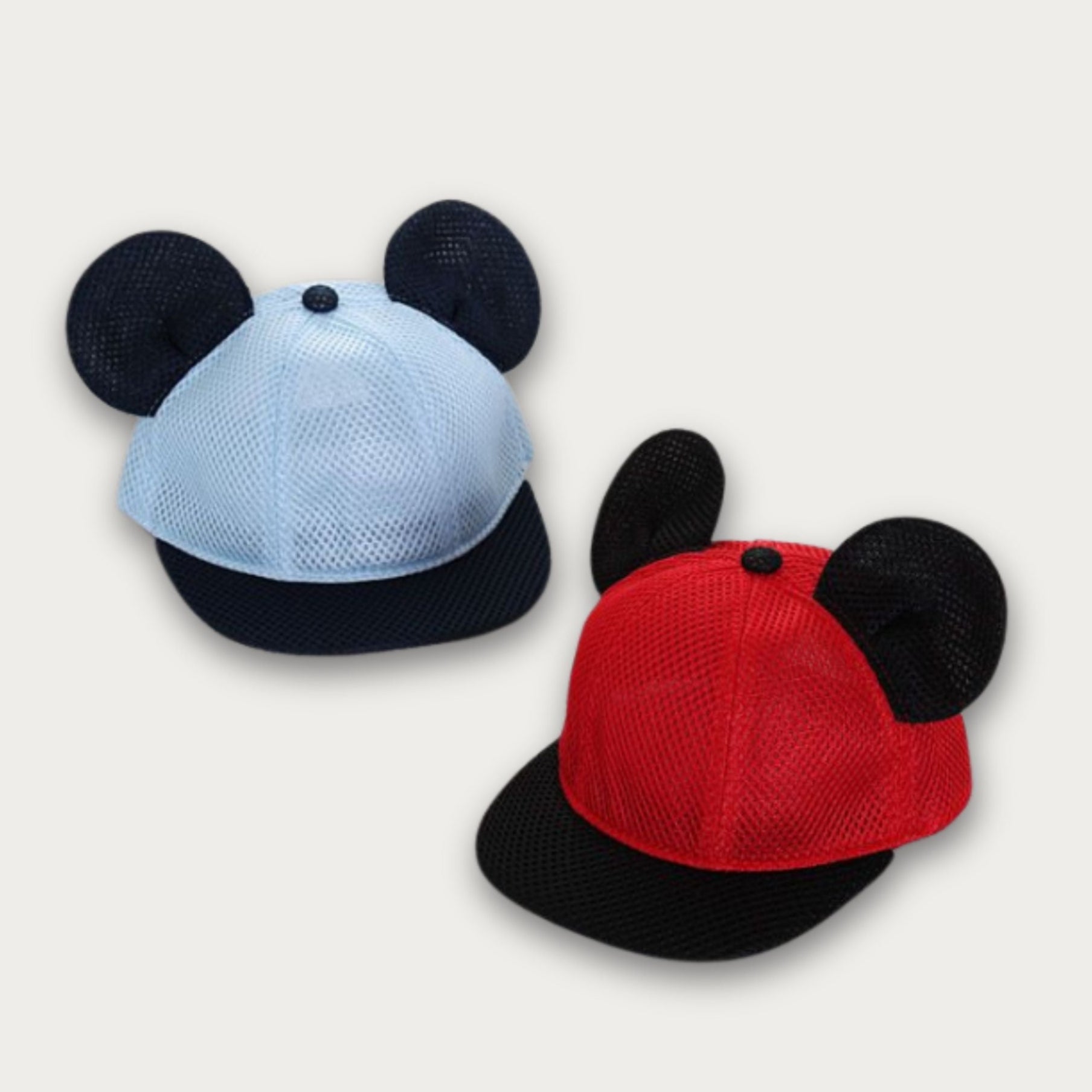 Set of adult mesh baseball caps with cute ear details