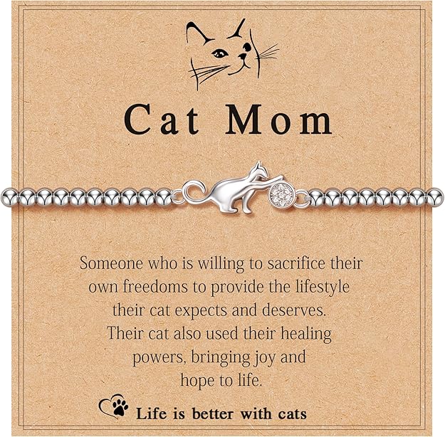 🎁 FREE - Cat Mom Bracelet With Heartfelt Message Card