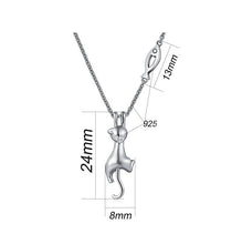 Load image into Gallery viewer, Kitten Catch Fish Necklace [925 Sterling Silver]
