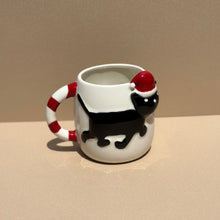 Load image into Gallery viewer, Festivity Black Cat Christmas Mug
