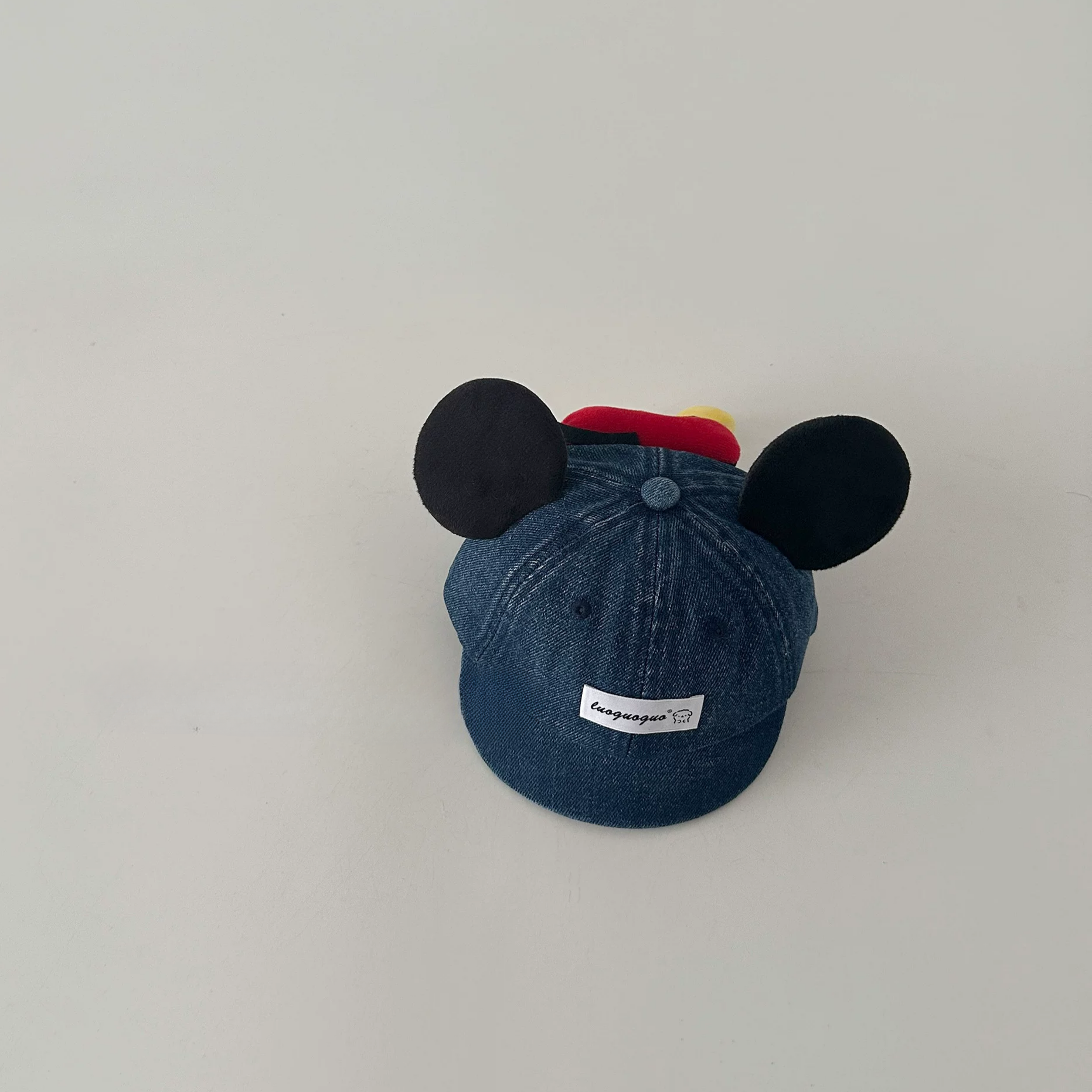 Adorable Bow & Ears Denim Short Brim Cap For Kids