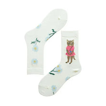 Load image into Gallery viewer, Forest Cat Fairy Jacquard Socks
