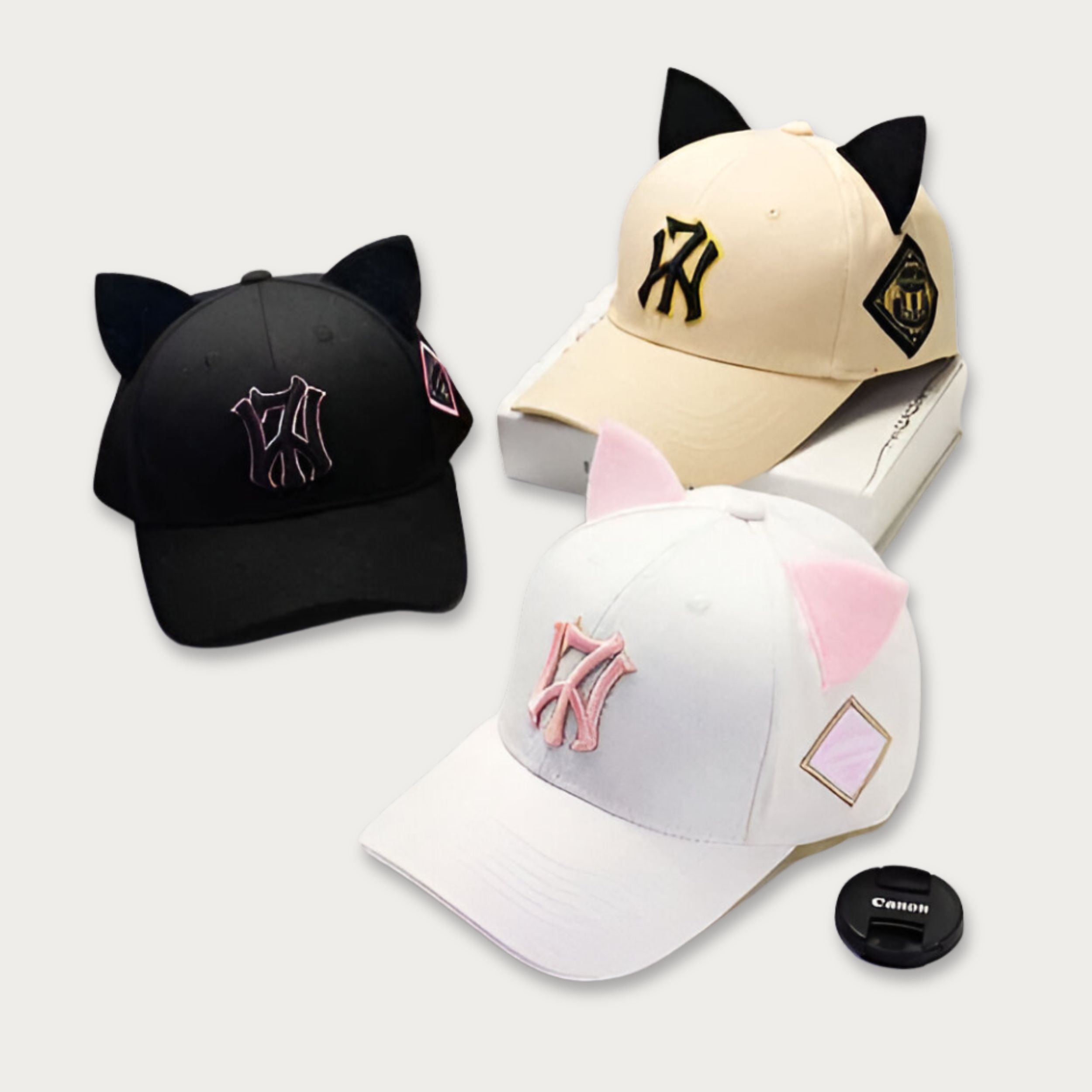 K-Pop Embroidered Cat Ears Cap