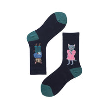 Load image into Gallery viewer, Forest Cat Fairy Jacquard Socks
