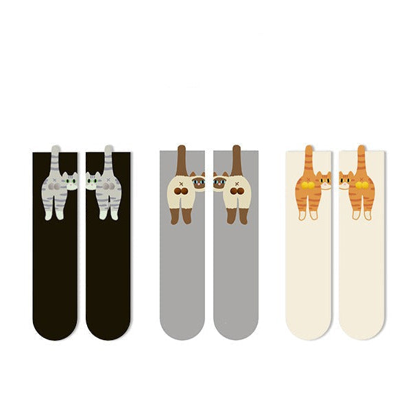 Funny Cat Balls Socks (3 Pairs)