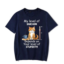 Load image into Gallery viewer, My Level of Sarcasm Depends on Your Level of Stupidity T-Shirt [Plus Size Available]
