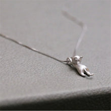 Load image into Gallery viewer, Hanging On There Cat Necklace [925 Sterling Silver]
