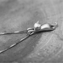 Load image into Gallery viewer, Hanging On There Cat Necklace [925 Sterling Silver]
