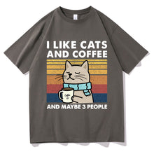 Load image into Gallery viewer, I Like Cats And Coffee T-Shirt [Plus Size Available]
