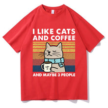 Load image into Gallery viewer, I Like Cats And Coffee T-Shirt [Plus Size Available]
