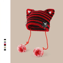 Load image into Gallery viewer, Harajuku Style Cat Ears Pom-pom Beanies
