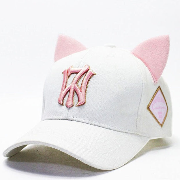 K-Pop Embroidered Cat Ears Cap