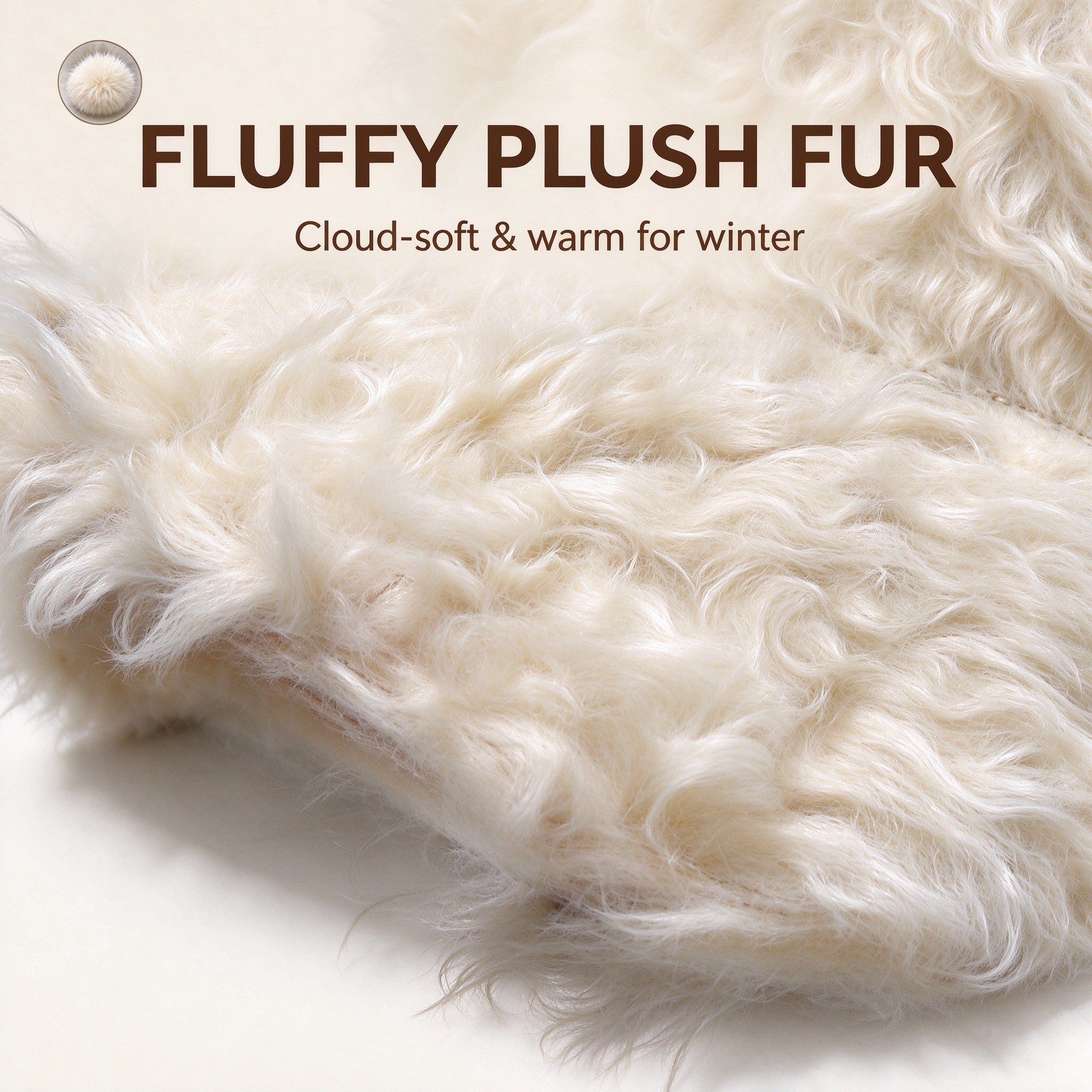 Soft fuzzy fur detail of the cat ear cap