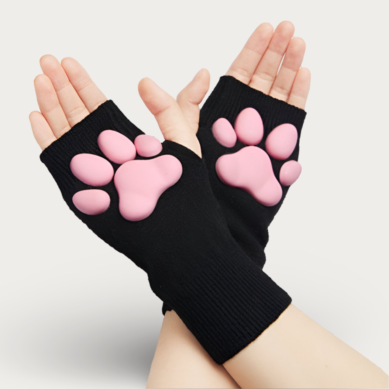 3D Pink Cat Paw Gloves & Stockings
