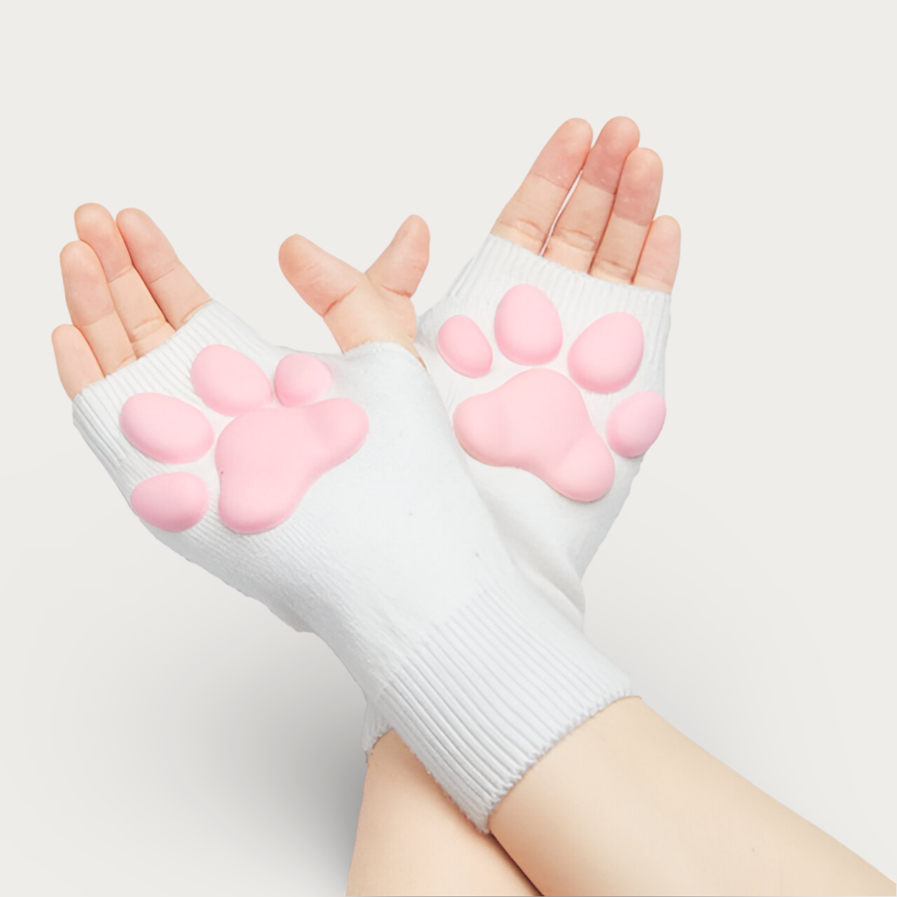 3D Pink Cat Paw Gloves & Stockings