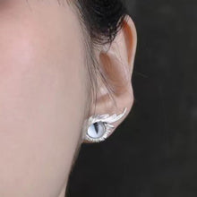 Load image into Gallery viewer, Enchanting Cat&#39;s Eye Feather Stud Earrings

