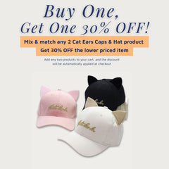 Classic Embroidered Cat Ear Cap