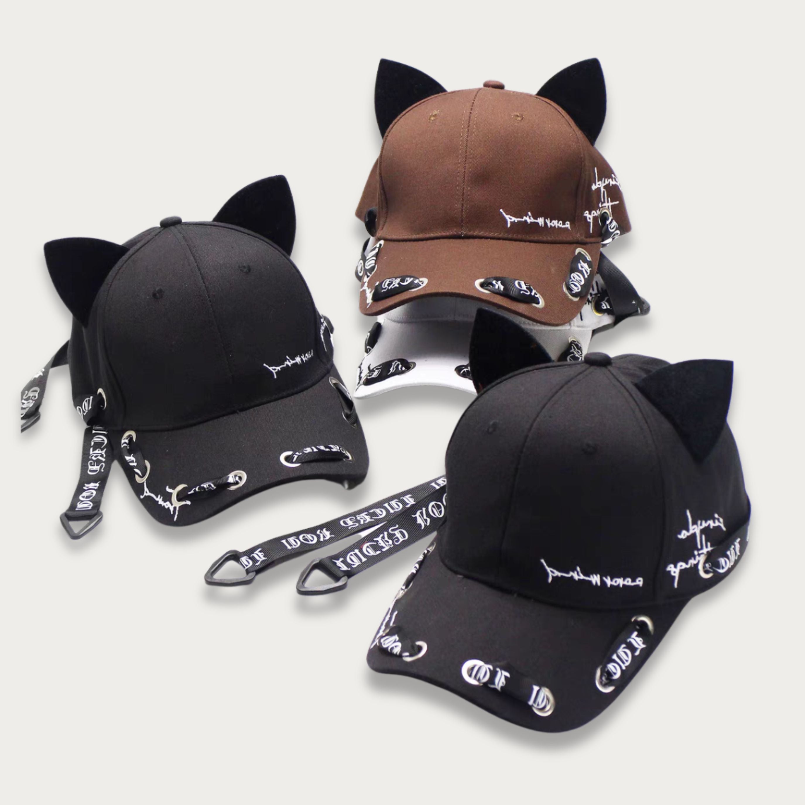 Gothic Ribbon Cat Ear Baseball Cap