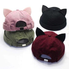 Load image into Gallery viewer, Winter Corduroy Docker Cat Ear Hat
