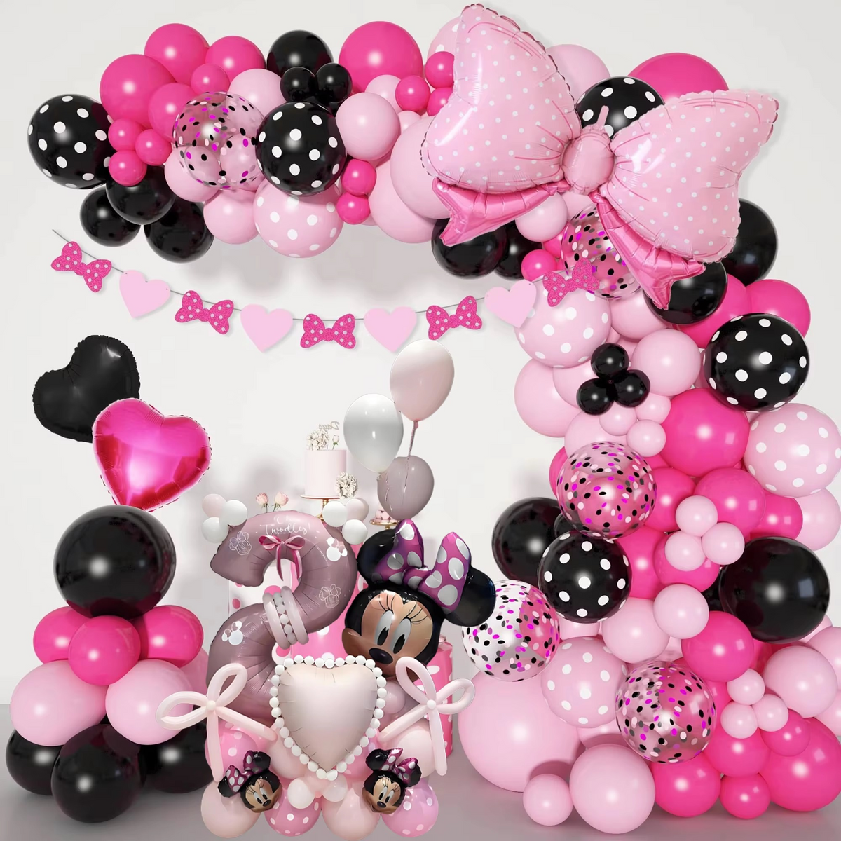 Minnie Style Birthday Balloon Set (119 Pcs Set)