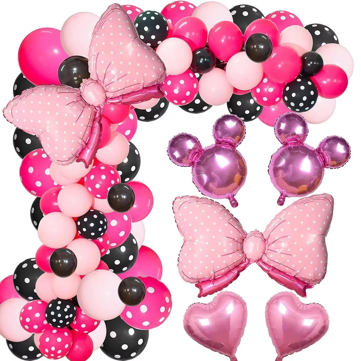 Minnie Style Birthday Balloon Set (119 Pcs Set)