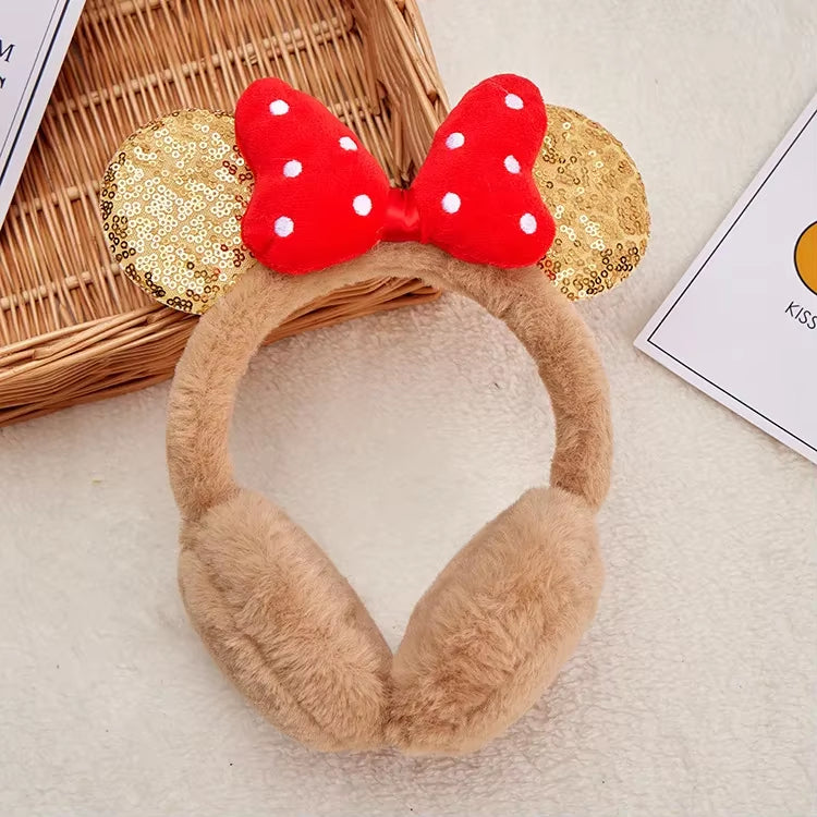 Minnie Bow Plush Ear Muffs