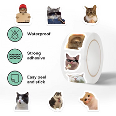 Funny Cat Meme Stickers [500 Piece]