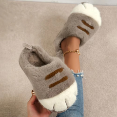 Warm 3D Cat Paws Furry Slippers