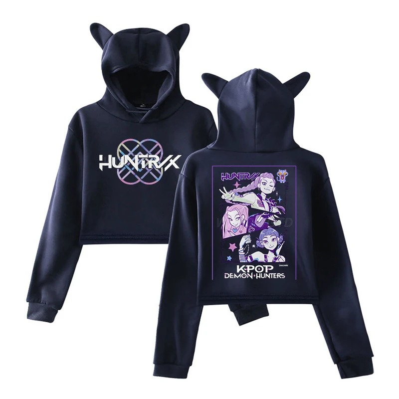 Huntrix Cat Ears Cropped Hoodie