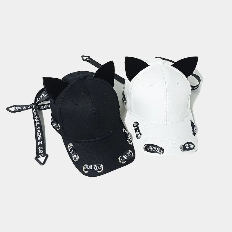 Gothic Ribbon Cat Ear Baseball Cap