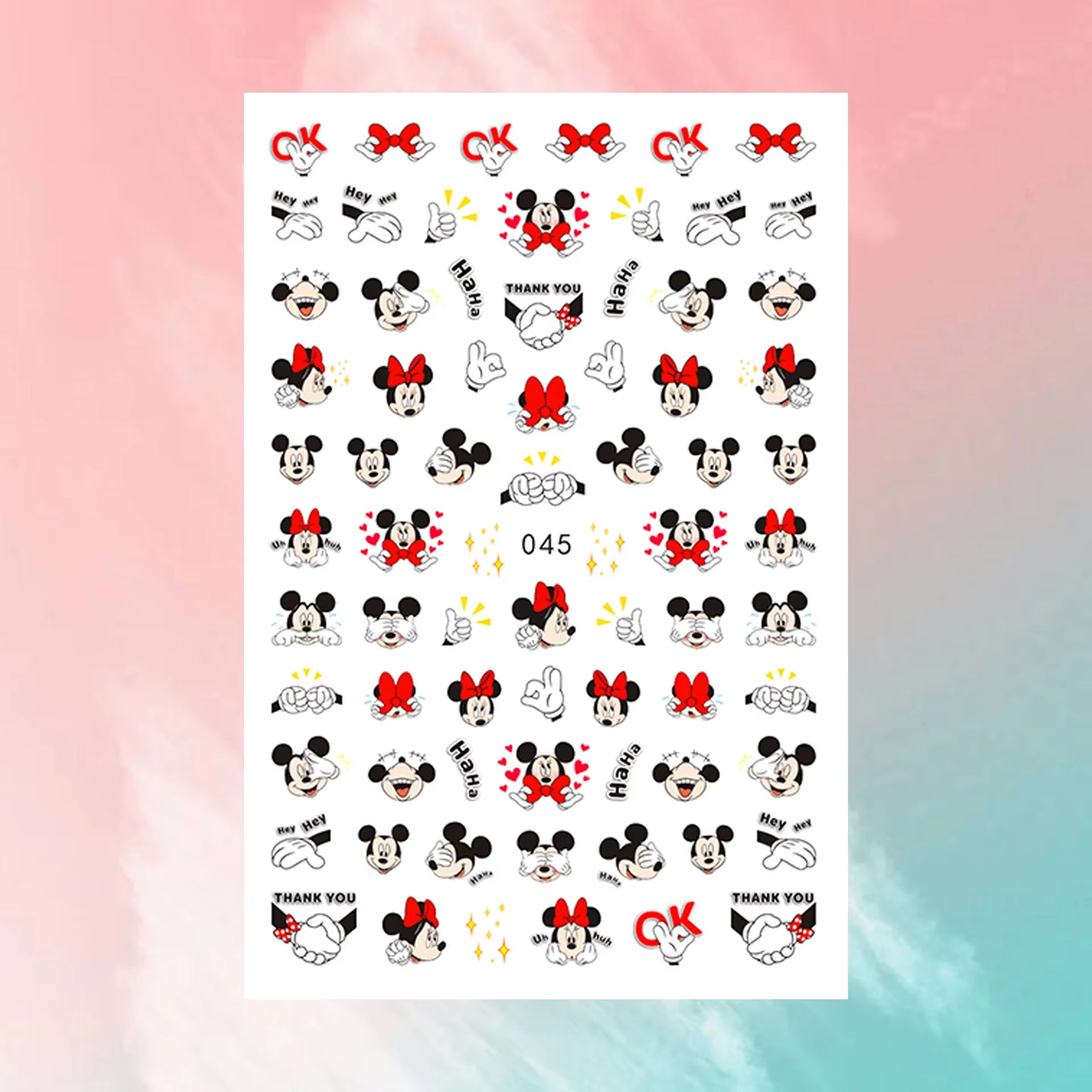 ✨FREE - Mickey Minnie Nail Art Decal (10 pcs)