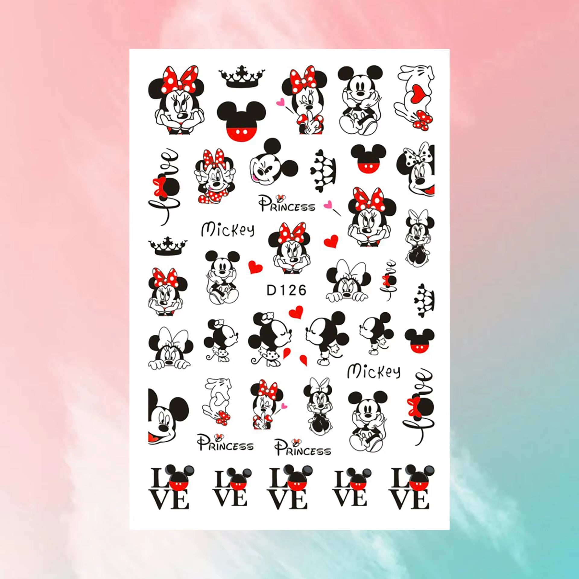 ✨FREE - Mickey Minnie Nail Art Decal (10 pcs)