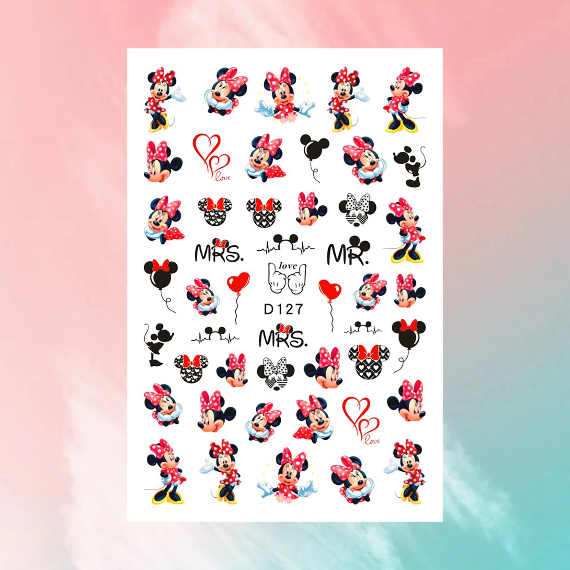 ✨FREE - Mickey Minnie Nail Art Decal (10 pcs)