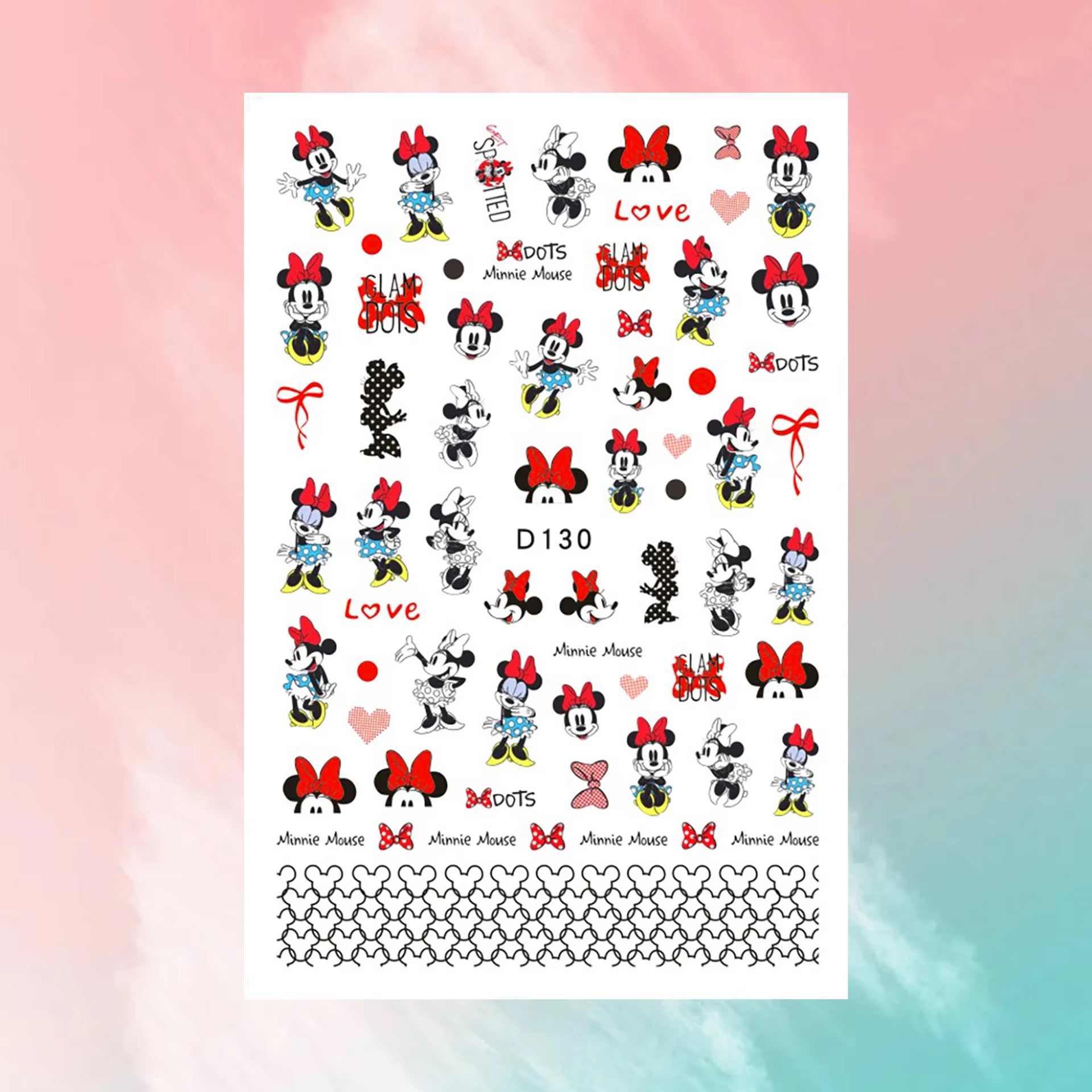 ✨FREE - Mickey Minnie Nail Art Decal (10 pcs)