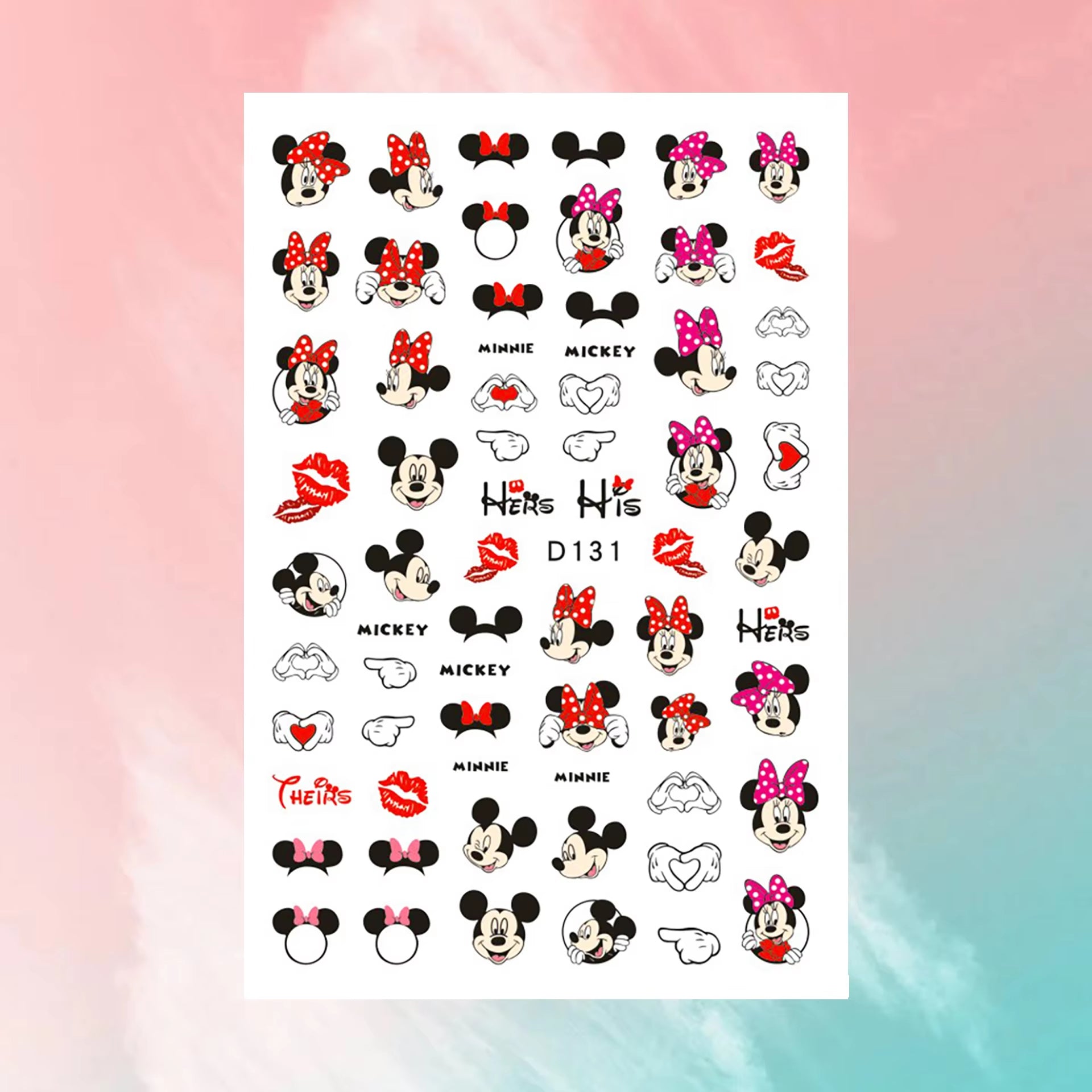 ✨FREE - Mickey Minnie Nail Art Decal (10 pcs)