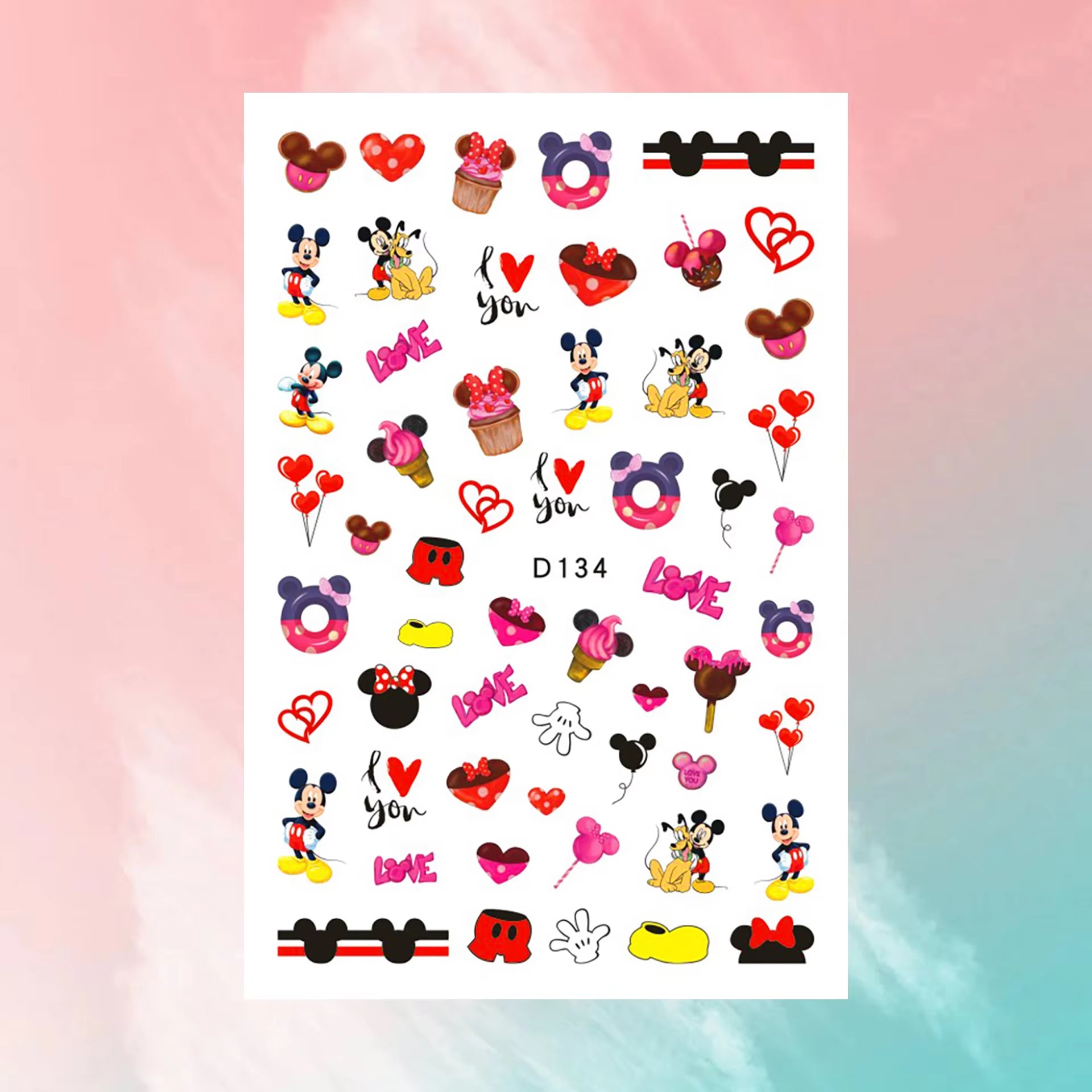 ✨FREE - Mickey Minnie Nail Art Decal (10 pcs)