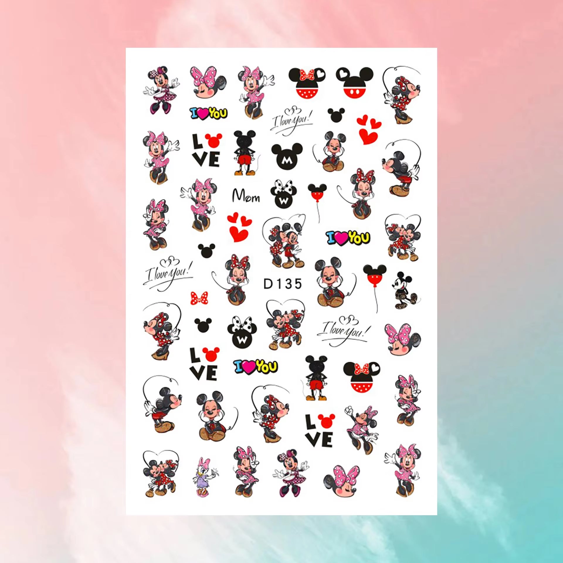 ✨FREE - Mickey Minnie Nail Art Decal (10 pcs)