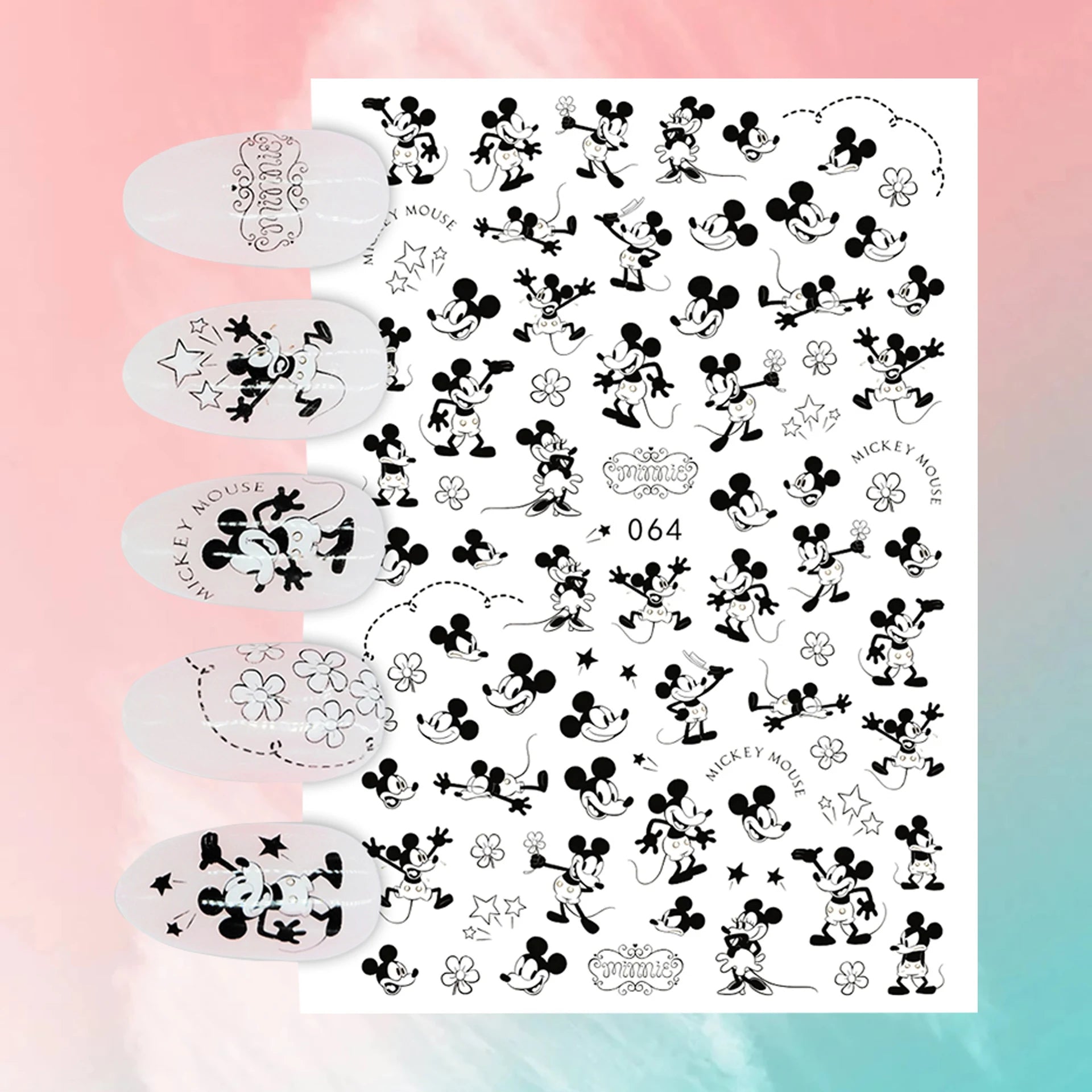 ✨FREE - Mickey Minnie Nail Art Decal (10 pcs)