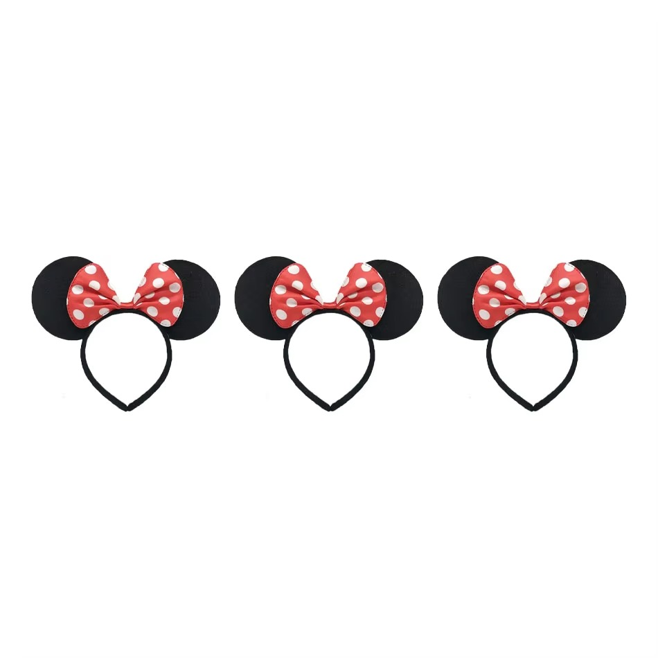 Minnie Mickey Ears & Bow Headbands – 3/6/12 Pcs Per Pack