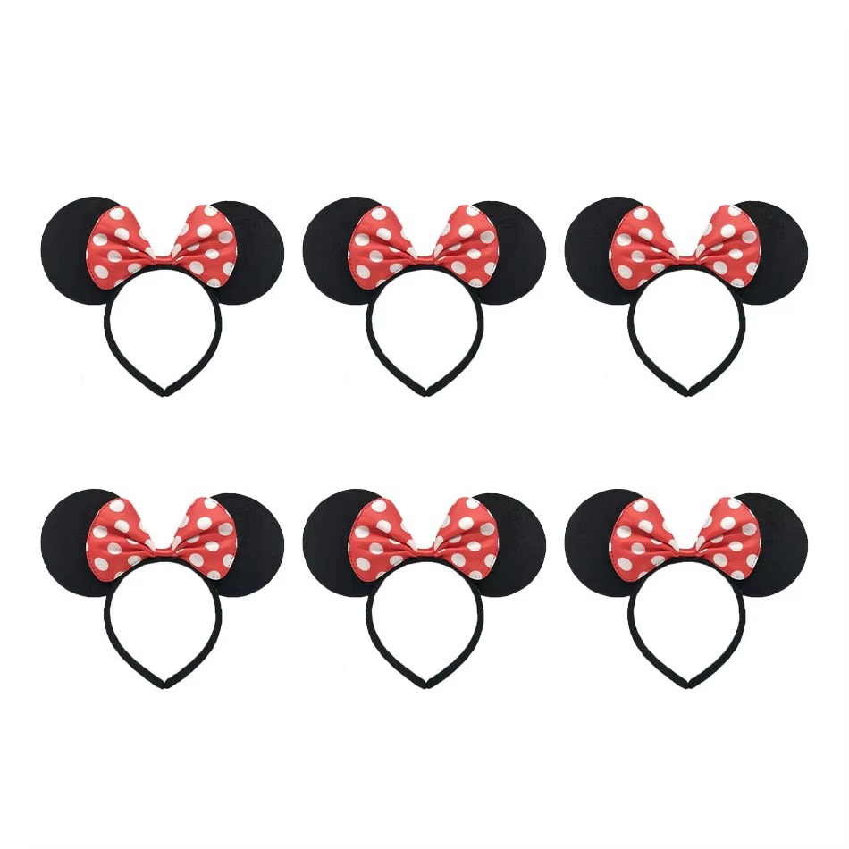 Minnie Mickey Ears & Bow Headbands – 3/6/12 Pcs Per Pack