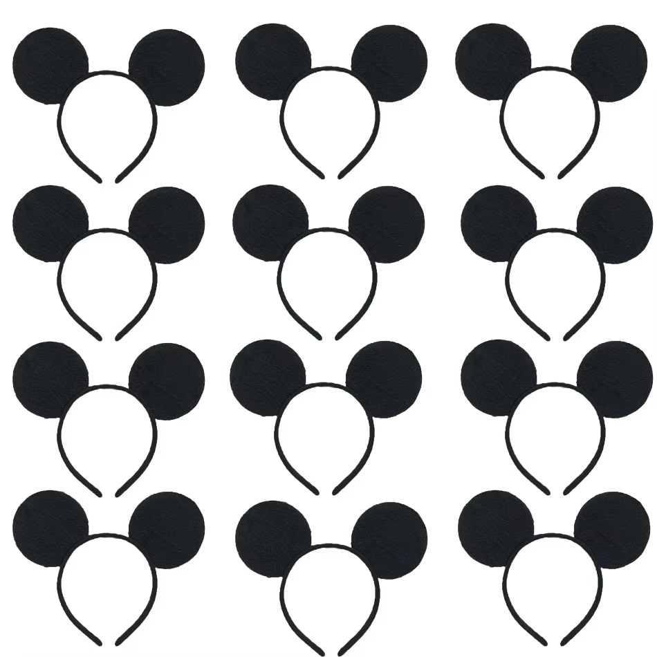 Minnie Mickey Ears & Bow Headbands – 3/6/12 Pcs Per Pack