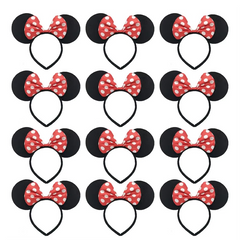 Minnie Mickey Ears & Bow Headbands – 3/6/12 Pcs Per Pack