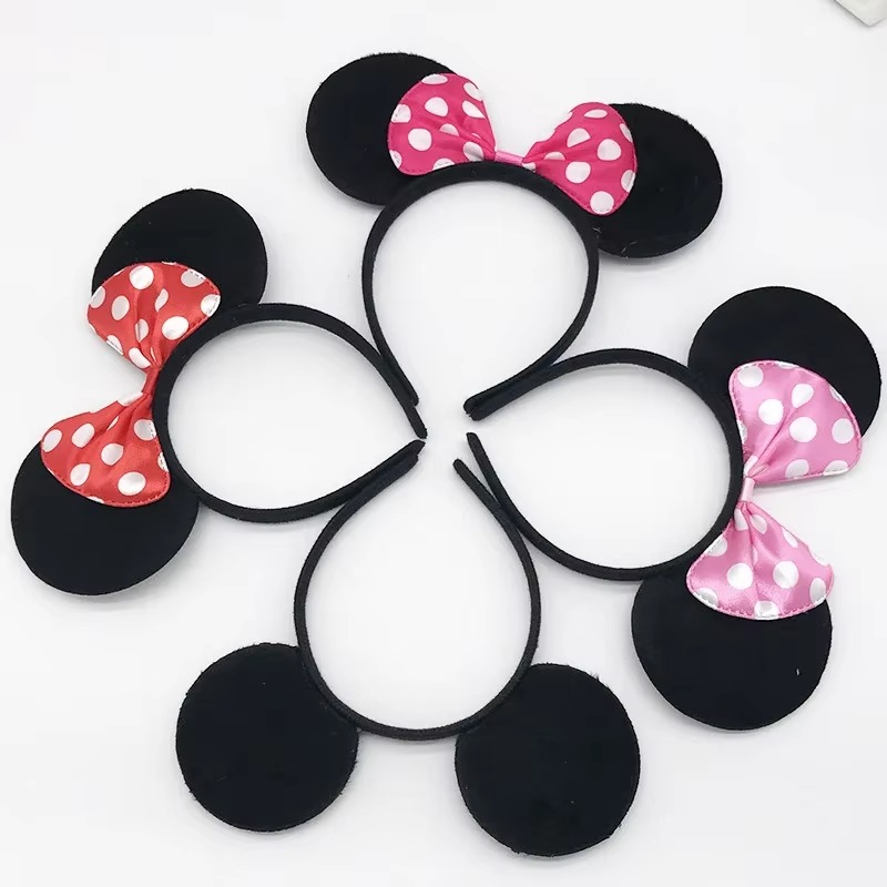 Minnie Mickey Ears & Bow Headbands – 3/6/12 Pcs Per Pack