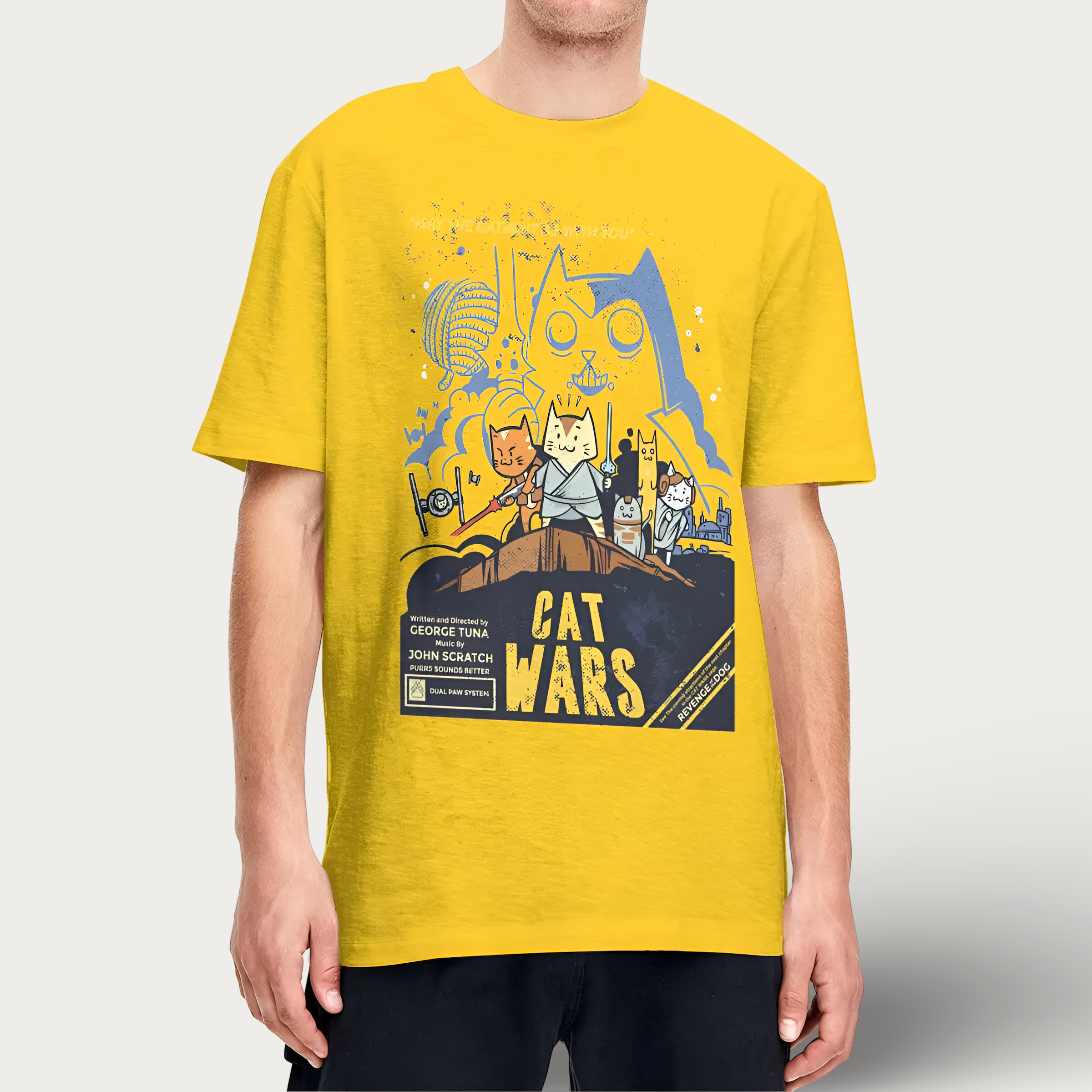 Meow Wars Vintage T-Shirt [ Plus Size Available]