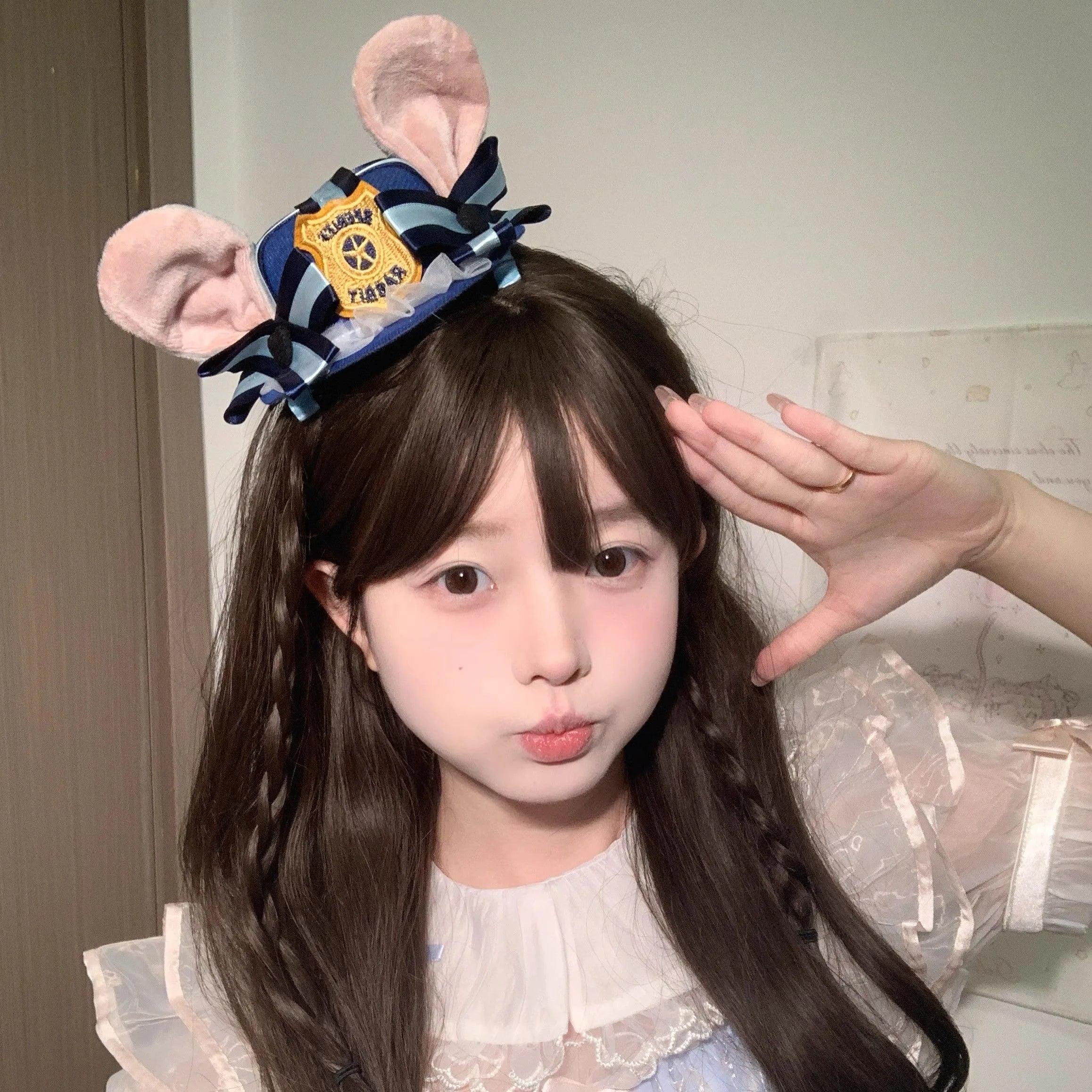 Lightweight cute anime-inspired pup ears headpiece for cosplay and streetwear