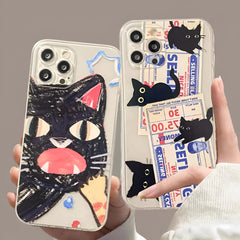 Doodle Angry Cat iPhone Case