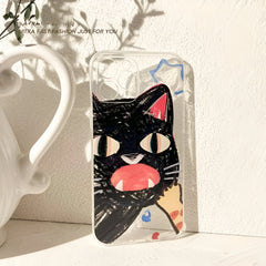 Doodle Angry Cat iPhone Case