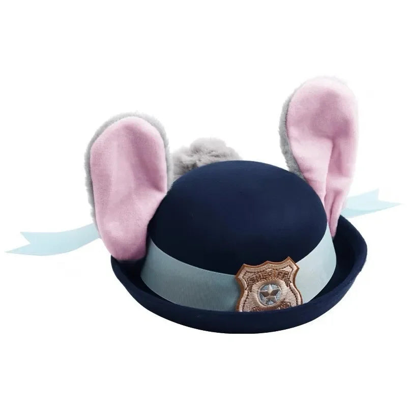 Judy Hopps-inspired bunny ears cosplay hat, comfortable and cute costume accessory